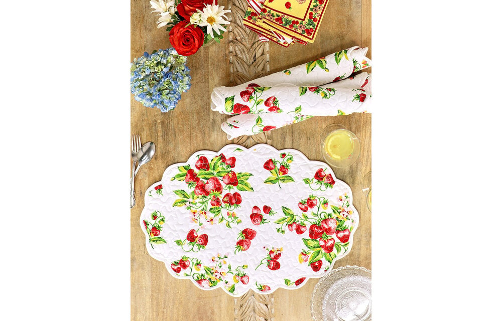 Strawberries Yoga Mat  Kitchen & Table Linens, Tableware & Décor  :Beautiful Designs by April Cornell
