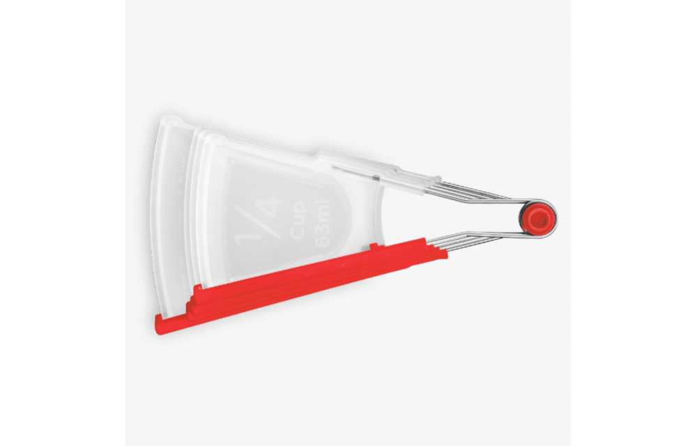 Levups Measuring Spoons with Built-in Leveler - Clear & Red