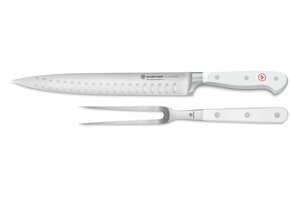 CLASSIC Carving Set White, Hollow Edge