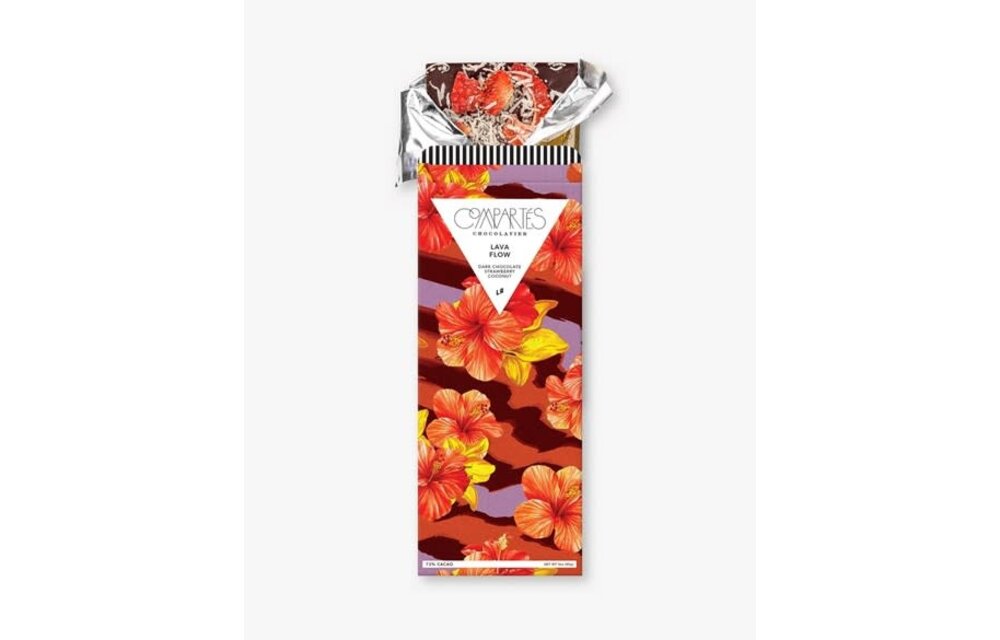 The "Lava Flow" Bar (Dark Chocolate, Strawberry + Coconut)