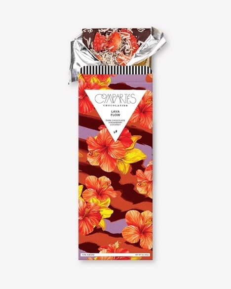 The "Lava Flow" Bar (Dark Chocolate, Strawberry + Coconut)