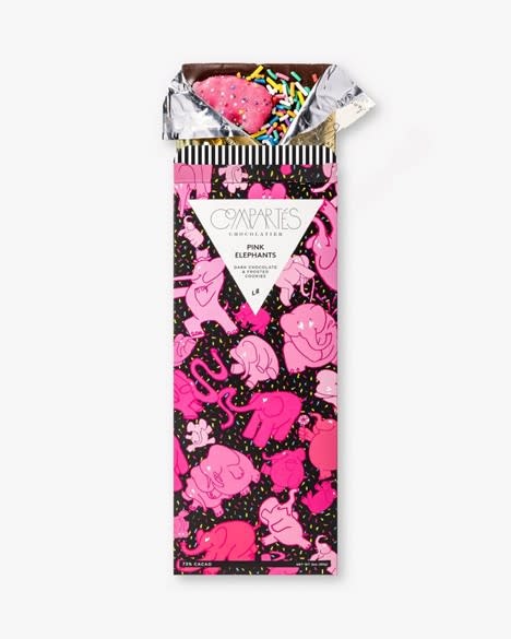 The "Pink Elephants" Bar (Dark Chocolate + Iconic Pink Sprinkle Animal Cookies)