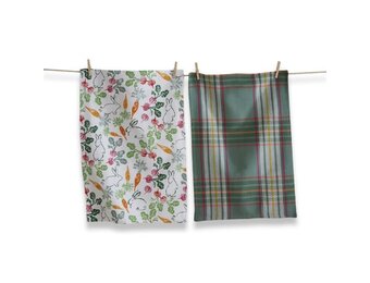 Veggie Bunny Dishtowel S/2