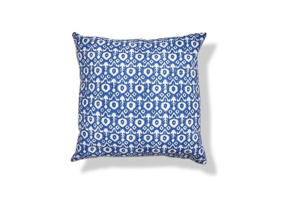 Ikat Flower Block Print Pillow Blu Multi