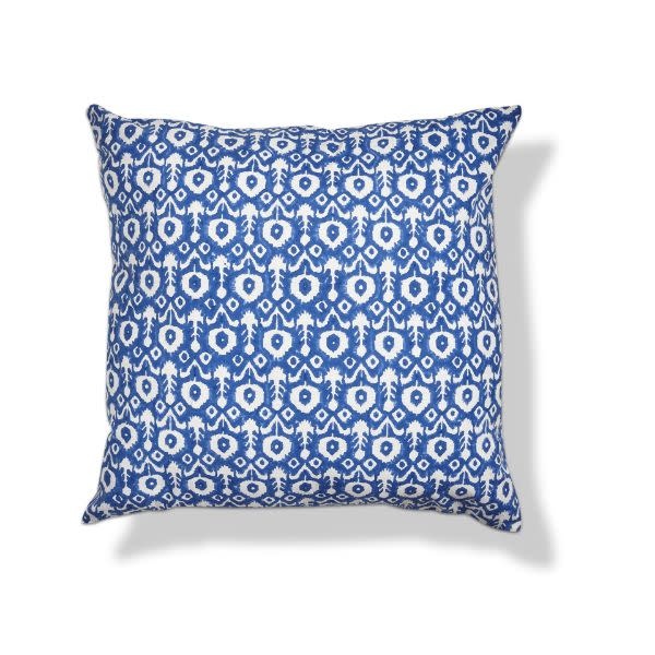 Ikat Flower Block Print Pillow Blu Multi