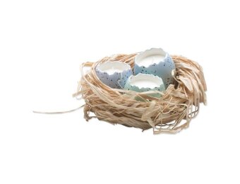 Cracked Egg Candles in Nest S/3