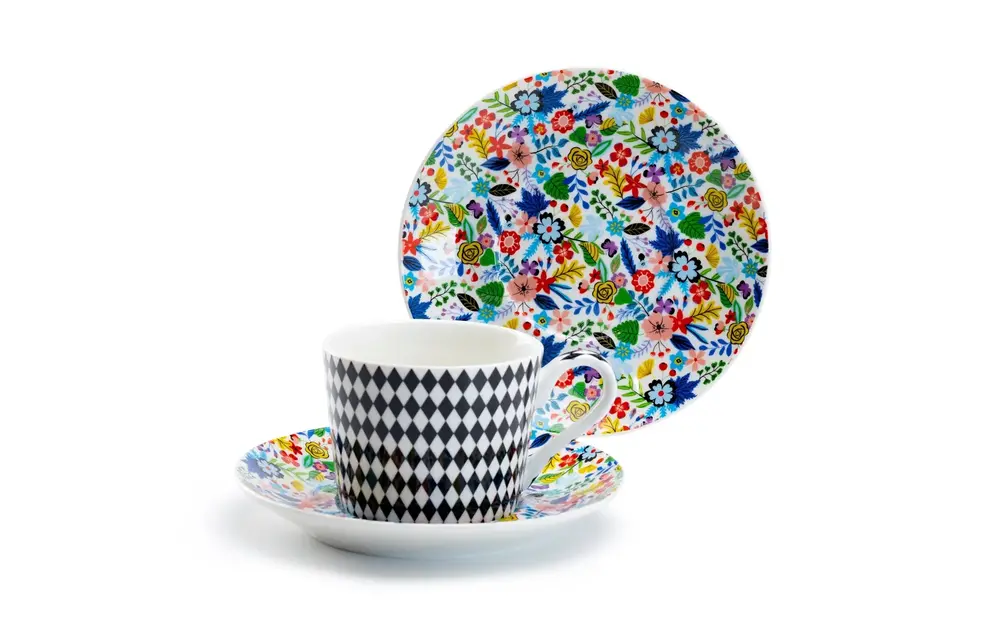 Mad Hatter 7oz Bone China Tea Cup and Saucer