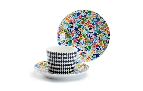 Mad Hatter 7oz Bone China Tea Cup and Saucer