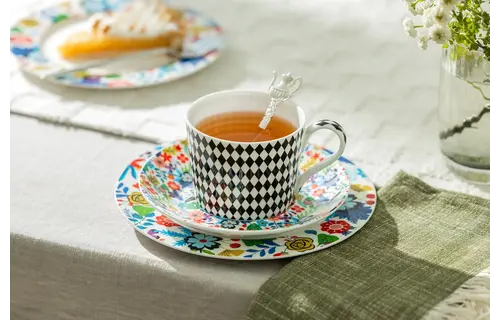 Mad Hatter 7oz Bone China Tea Cup and Saucer