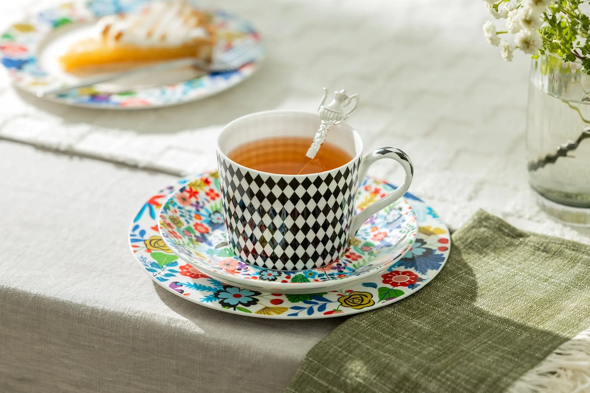 Mad Hatter 7oz Bone China Tea Cup and Saucer