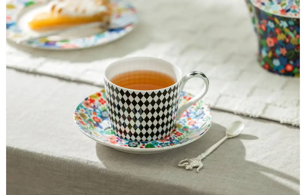 Mad Hatter 7oz Bone China Tea Cup and Saucer