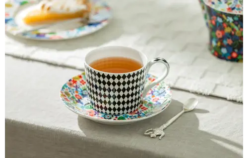 Mad Hatter 7oz Bone China Tea Cup and Saucer