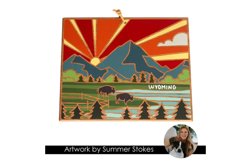 Wyoming Cutting Board with Artwork by Summer Stokes