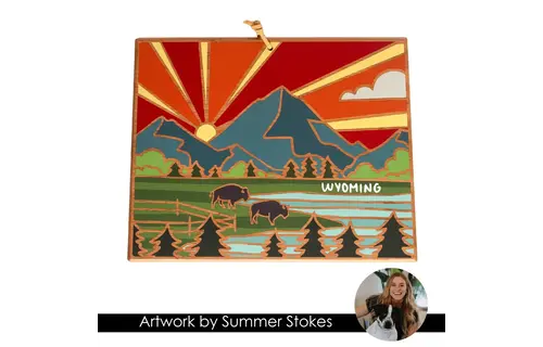 Wyoming Cutting Board with Artwork by Summer Stokes