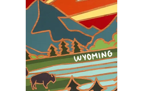 Wyoming Cutting Board with Artwork by Summer Stokes