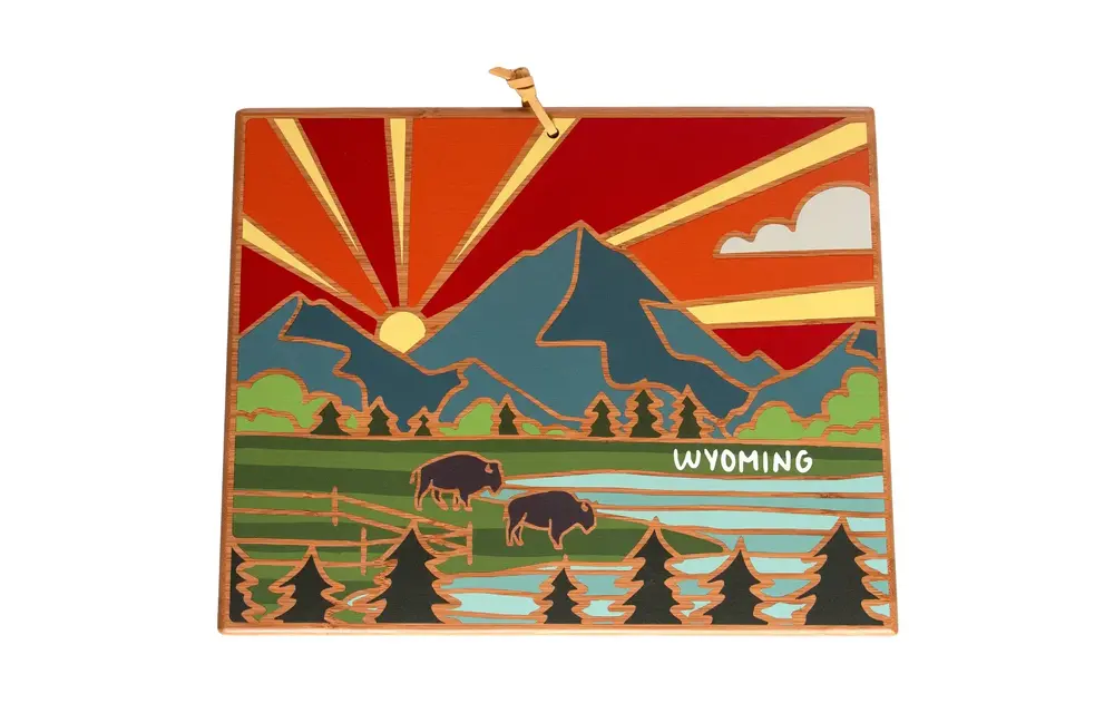 Wyoming Cutting Board with Artwork by Summer Stokes