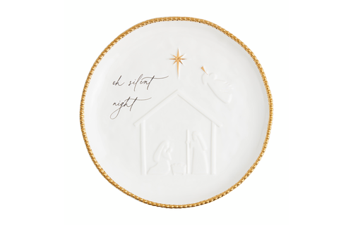 Round Nativity Bead Platter