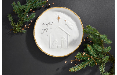 Round Nativity Bead Platter
