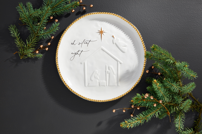Round Nativity Bead Platter