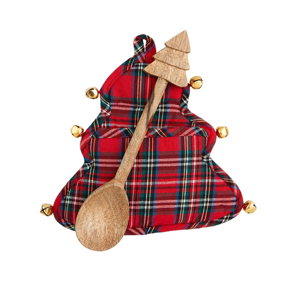 Red Tartan Tree Pot Holder