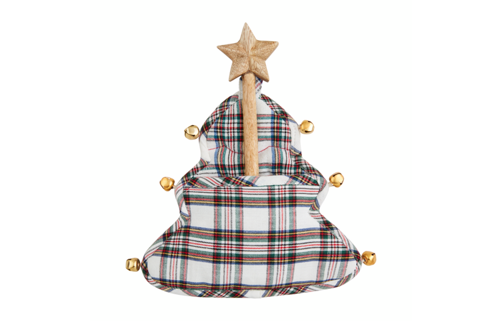 White Tartan Tree Pot Holder