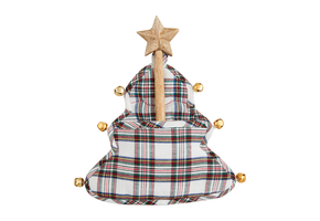 White Tartan Tree Pot Holder