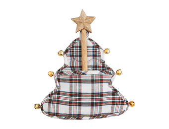 White Tartan Tree Pot Holder