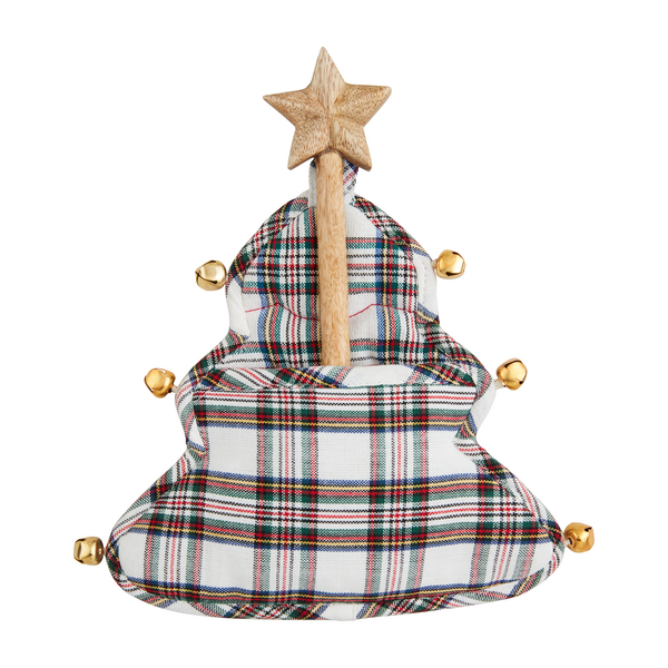 White Tartan Tree Pot Holder