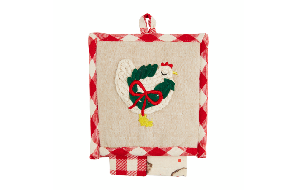 Chicken Christmas Pot Holder