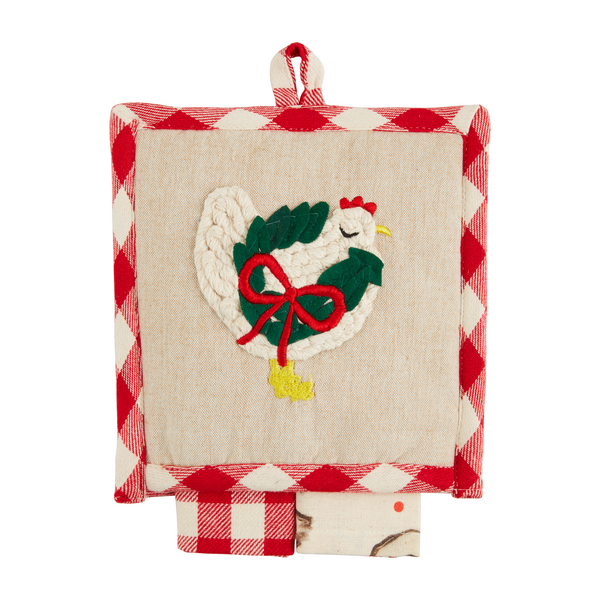 Chicken Christmas Pot Holder