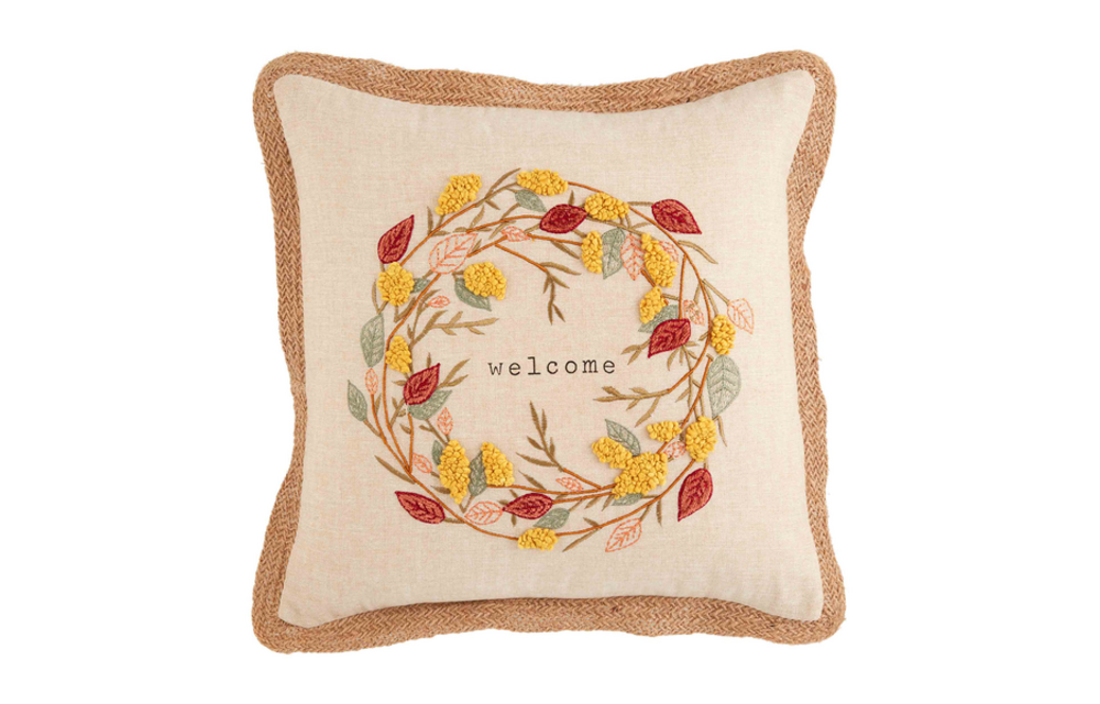 Wreath Fall Leaves Pillow