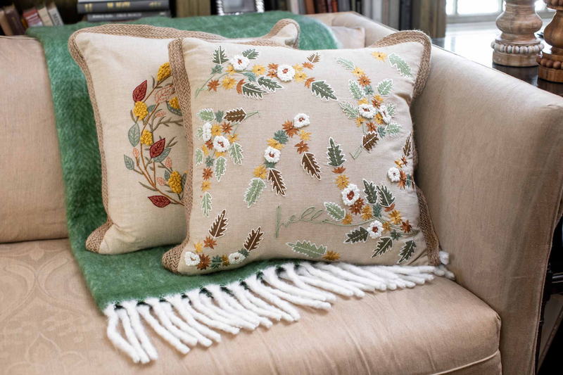 Wreath Fall Leaves Pillow