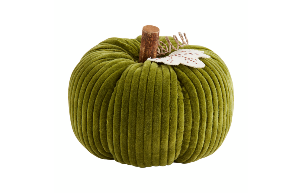Green Corduroy Pumpkin Sitter