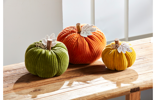 Green Corduroy Pumpkin Sitter