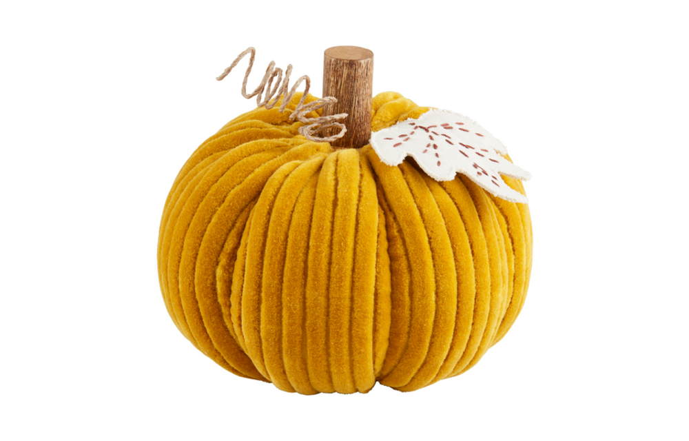 Yellow Corduroy Pumpkin Sitter