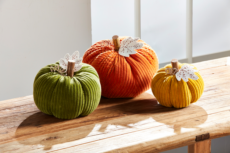 Yellow Corduroy Pumpkin Sitter