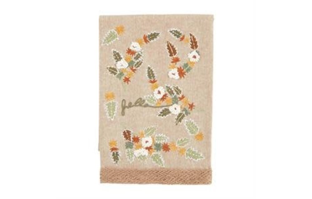 Towel Embroidered Hello Leaf