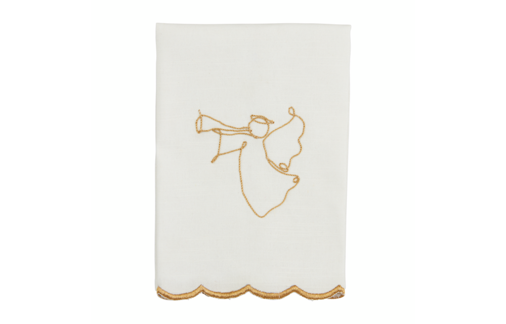 Gold Angel Scalloped Hand Towel