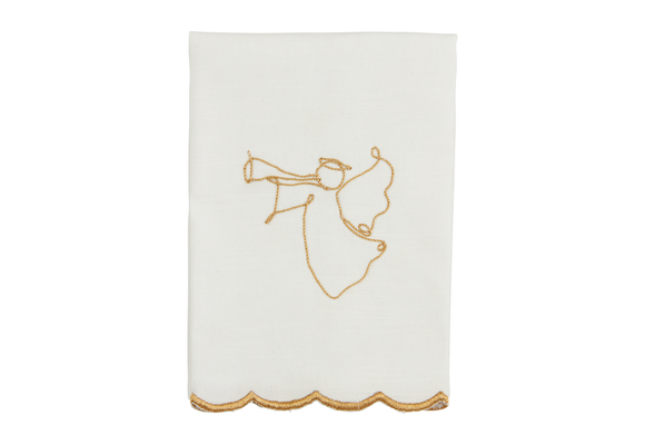 Gold Angel Scalloped Hand Towel