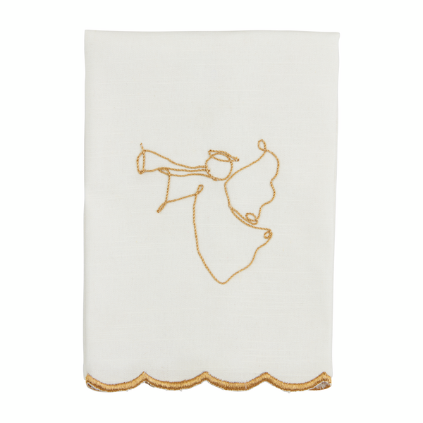 Gold Angel Scalloped Hand Towel
