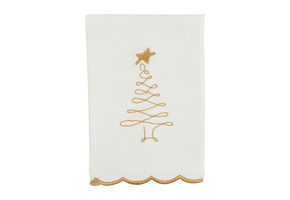Gold Tree Scalloped Hand Towel