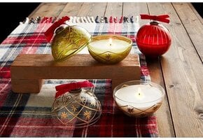 Green Glass Ornament Candles