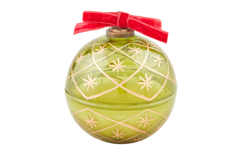 Green Glass Ornament Candles