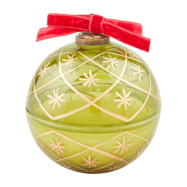 Green Glass Ornament Candles