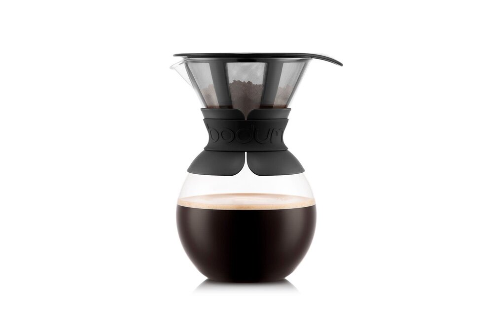 Pour Over Dbl Wall Black 8C
