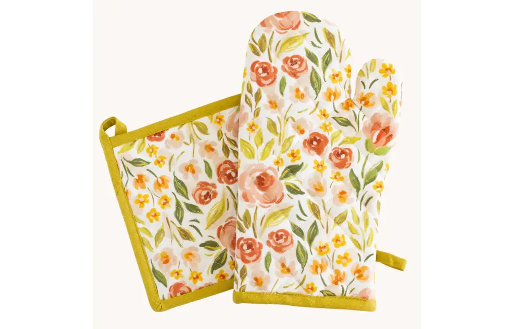 Spring Garden Oven Mitt + Pot holder Set