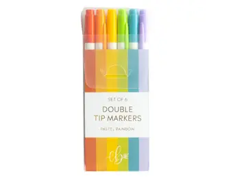 Set of 6 Double Tip Highlighter Markers
