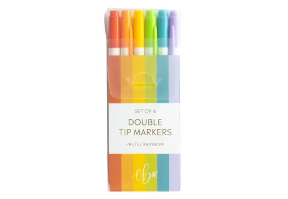 Set of 6 Double Tip Highlighter Markers