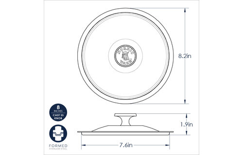 Lid Stainless Steel 8"