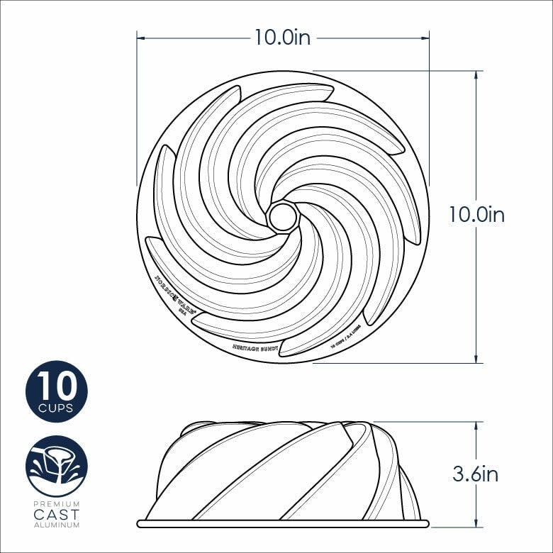 Bundt Pan Gold Heritage 10 Cup